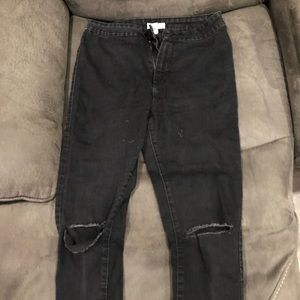High waisted stretch denim